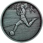 Silver Female Footballer Medal 60mm