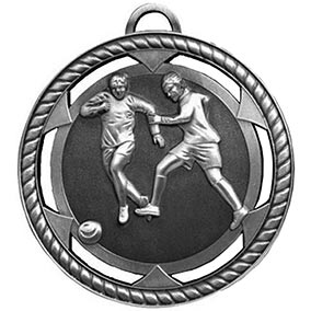 Silver Football Tackle Medal 60mm