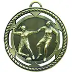 Female Antique Gold Tackle Medal 60mm