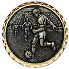 Silver Striker football medal 60mm