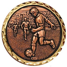 Bronze Striker football medal 60mm