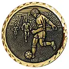 Gold Striker football medal 60mm