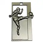 Silver Kick Football Medal 65mm