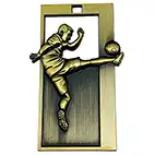 Gold Kick Football Medal 65mm