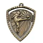 Gold Kick Football Shield Medal 65mm