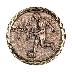 Bronze Striker football medal 60mm