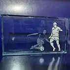 Glass Football Block 13cm