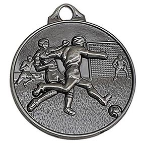 Silver Shoot Football Medal 50mm