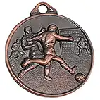 Bronze Shoot Football Medal 50mm