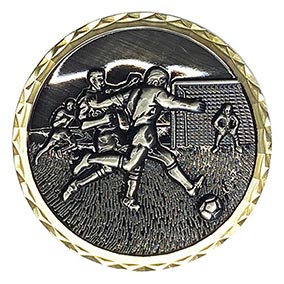 Silver Shoot Football Medal 60mm