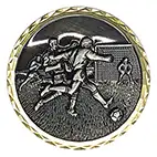 Silver Shoot Football Medal 60mm