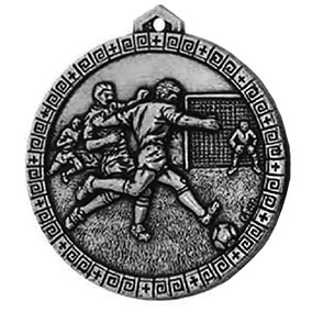 Silver Shoot Football Medal 56mm