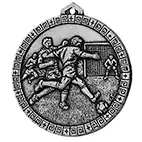 Silver Shoot Football Medal 56mm