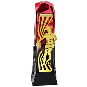 Female Red Gold Henge Football Trophy 23cm