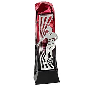 Female Red Silver Henge Football Trophy 23cm