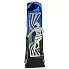 Female Blue Silver Henge Football Trophy 23cm