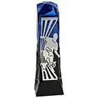 Male Blue Silver Henge Football Trophy 23cm