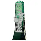 Female Green Silver Henge Football Trophy 23cm