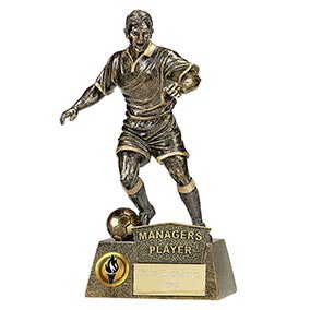 Antique Gold Pinnacle Football Managers Player  22cm