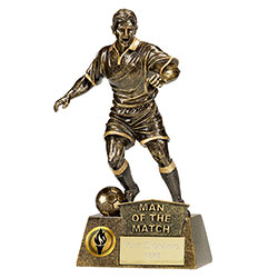 Antique Gold Pinnacle8 Football Man of the Match 22cm