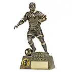 Antique Gold Pinnacle Football Man of the Match 22cm