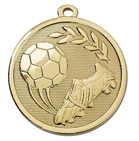 Gold Galaxy Football Boot & Ball Medal 45mm