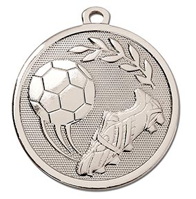 Silver Galaxy Football Boot & Ball Medal 45mm