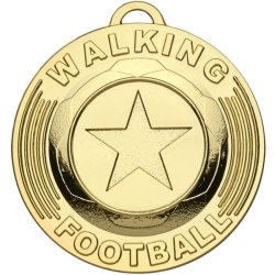 Gold Walking Football Medal  50mm