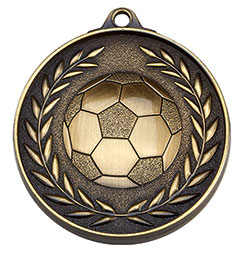 Antique Gold  Eternity Football Medal  50mm