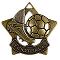 Bronze Mini Star Football Medal 60mm