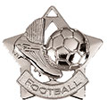Silver Mini Star Football Medal 60mm