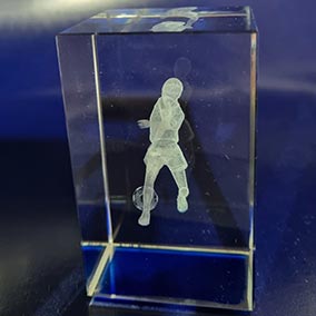 3D Football Male Blue Glass 77mm