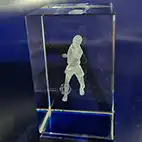 3D Football Male Blue Glass 77mm