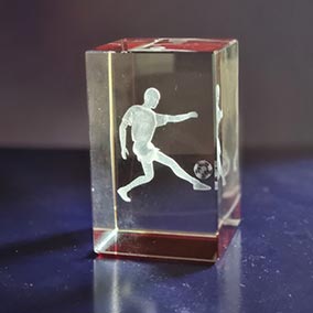 3D Football Male Red Glass 77mm