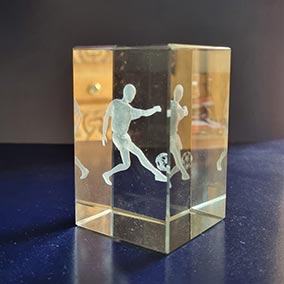 3D Football Male Clear Glass 77mm