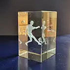 3D Football Male Clear Glass 77mm