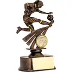 Antique Bronze Female Footballer 15cm