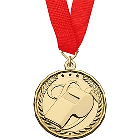 Gold Football Referee Medal 50mm