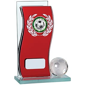 Red Glass Football Laurel 125mm