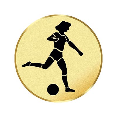 Gold Female Footballer Centre 25mm