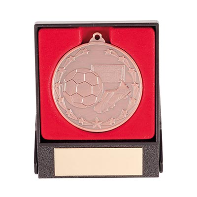Starboot Economy Football Medal & Box Bronze 50mm