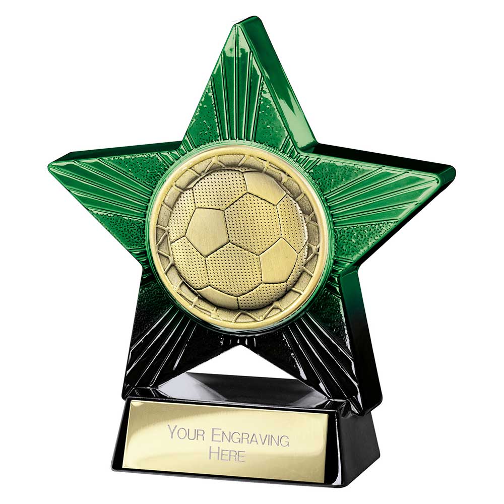 Green Superstar Football Trophy 110mm