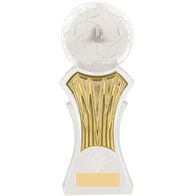 Strike Force White Gold Football Trophy 22cm