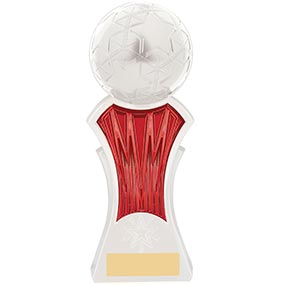 Strike Force White Red Football Trophy 19cm