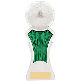 Strike Force White Green Football Trophy 19cm