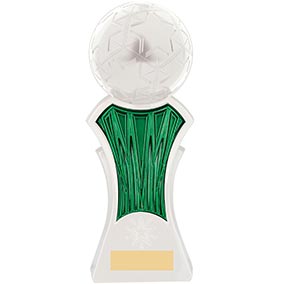 Strike Force White Green Football Trophy 22cm