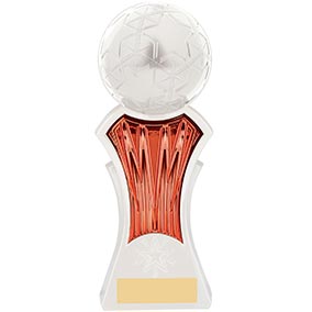 Strike Force White Orange Football Trophy 19cm
