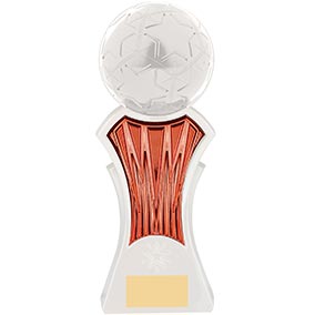 Strike Force White Orange Football Trophy 25cm