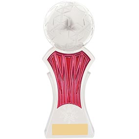 Strike Force White Pink Football Trophy 19cm