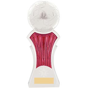 Strike Force White Pink Football Trophy 22cm